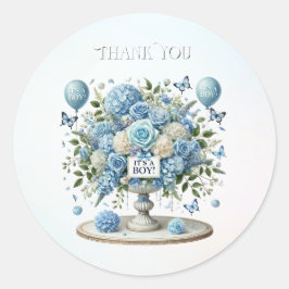 Blue White Floral Vase Sticker