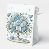 Blue White Floral Vour Geschenkschachtel (Rückseite)