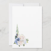 Blue White Floral Wedding Save the Date (Rückseite)