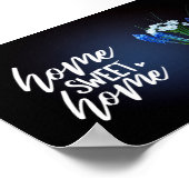 Blue & White Floral Zuhause Sweet Zuhause Poster (Ecke)