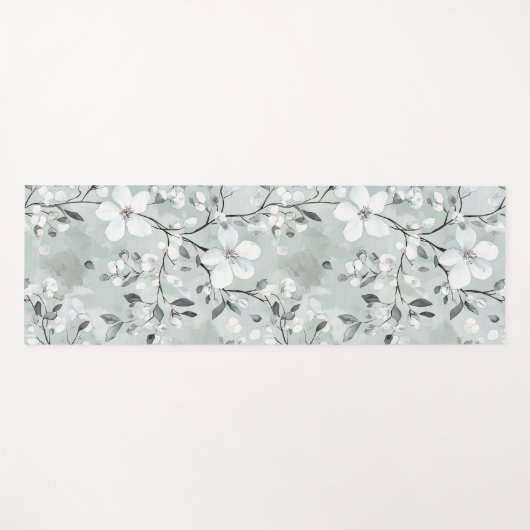 Blue White Flowers  Yogamatte (Vorderseite (Horizontal))