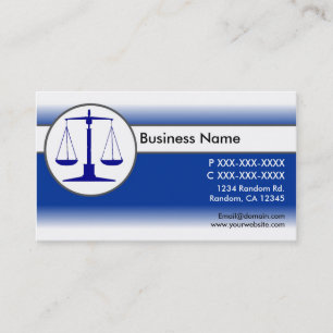 Blue White Fly Law Scales Business Cards Visitenkarte