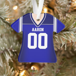 Blue/White Football Jersey Ornament