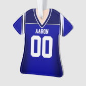 Blue/White Football Jersey Ornament (Vorderseite)