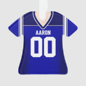 Blue/White Football Jersey Ornament (Vorderseite)