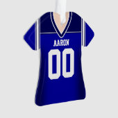 Blue/White Football Jersey Ornament (Vorderseite)