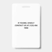 Blue White Foto & Logos Mitarbeiter-ID-Abzeichen Ausweis (Back)