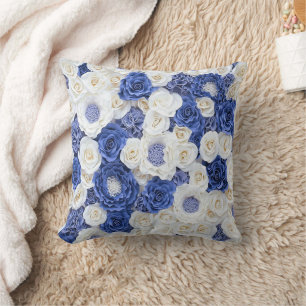 Blue White Fowers Kissen