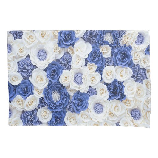 Blue White Fowers Kissenbezug (Vorderseite)