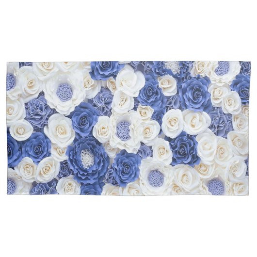 Blue White Fowers Kissenbezug (Vorderseite)