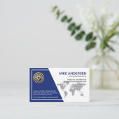 Blue White Frame Global CEO Visitenkarte (Stehend Vorderseite)