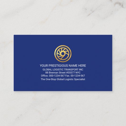 Blue White Frame Global CEO Visitenkarte (Rückseite)