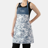 Blue White French Toile Monogram Apron Schürze (InSitu)