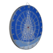 Blue White Frohe Weihnachtsbaumstars Night Light Dartscheibe (Vorderseite Links)