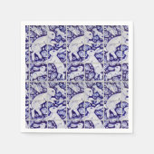 Blue White Fun Bunny Rabbit Tile Paisley Garden Serviette (Vorderseite)