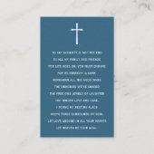 Blue & White Funeral Prayer Photo Sympathy Cards Visitenkarte (Rückseite)