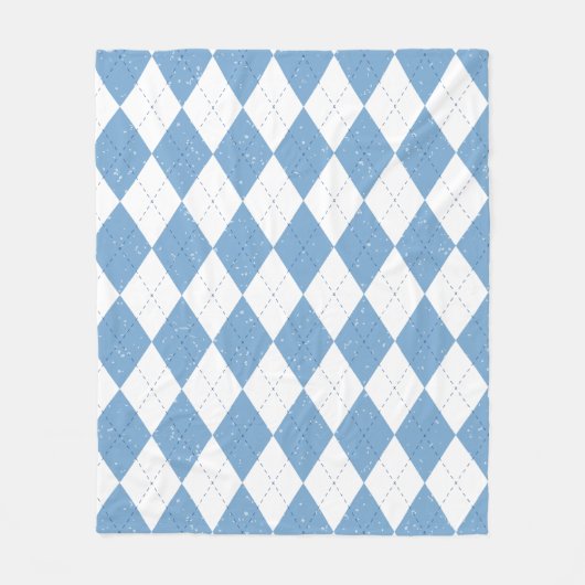 Blue White Geometric Diamond Argyle Pattern Fleecedecke (Vorderseite)