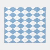 Blue White Geometric Diamond Argyle Pattern Fleecedecke (Vorderseite (Horizontal))