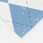 Blue White Geometric Diamond Argyle Pattern Fleecedecke (Ecke)