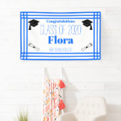 Blue White Geometric Graduation Party Banner (Insitu)