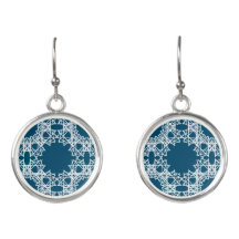 Blue_White Geometric Ohrringe von Joya Eve