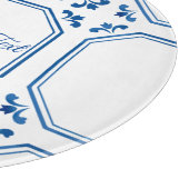Blue & White Geometry & Flowers Schneidebrett (Ecke)