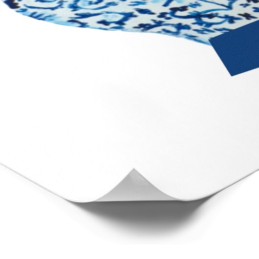 Blue White Ginger Jar Art Print Poster (Ecke)