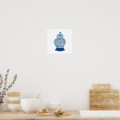 Blue White Ginger Jar Art Print Poster (Küche)