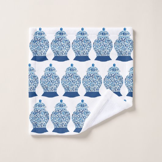 Blue White Ginger Jar Bath Handtuch Set (Waschlappen)