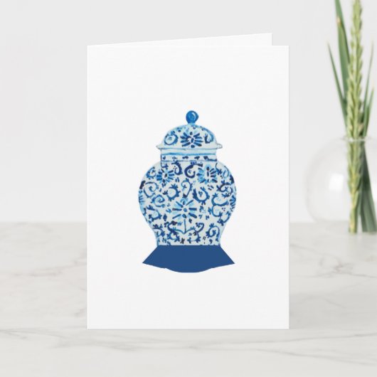 Blue White Ginger Jar Greeting Karte (Vorderseite)