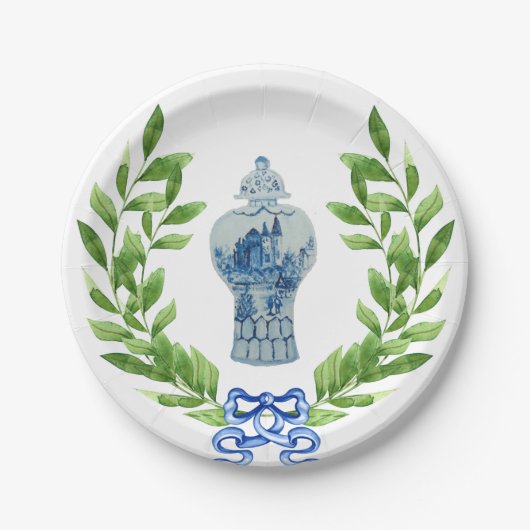 Blue & White Ginger Jar Pappteller (Vorderseite)