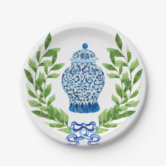 Blue & White Ginger Jar Pappteller (Vorderseite)
