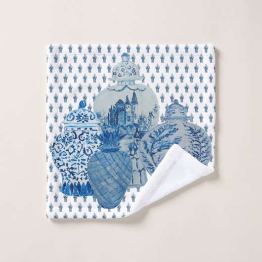 Blue & White Ginger Jars Badhandtuch Set (Waschlappen)