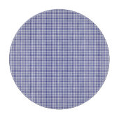 Blue-White Gingham-12in ROUND CUTTING BOARD Schneidebrett (Vorderseite)