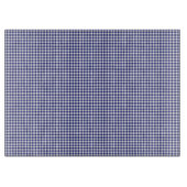 Blue-White Gingham-15 x 11 GLASS CUTTING BOARD Schneidebrett (Vorderseite)
