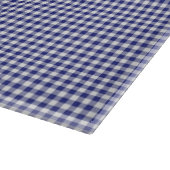 Blue-White Gingham-15 x 11 GLASS CUTTING BOARD Schneidebrett (Ecke)