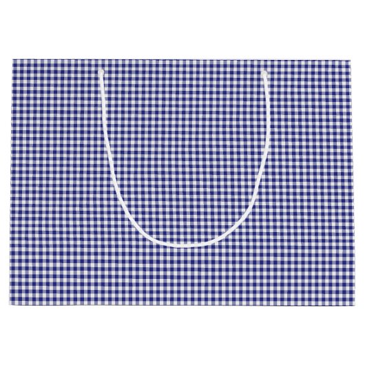Blue-White Gingham-GIFT BAG L Große Geschenktüte (Vorderseite)
