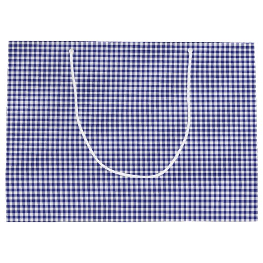 Blue-White Gingham-GIFT BAG L Große Geschenktüte (Rückseite)