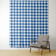 Blue & White Gingham Karo Tapestry