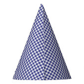 Blue-White Gingham-PAPER PARTY HATS Partyhütchen (Rückseite)