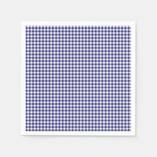 Blue-White Gingham-PAPER PARTY NAPKINS Serviette (Vorderseite)