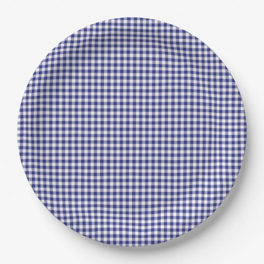 Blue-White Gingham-PAPER PARTY TELLER (Vorderseite)