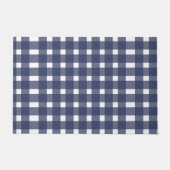 Blue White Gingham Pattern Fußmatte (Vorderseite)