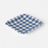 Blue White Gingham Pattern Pappteller (Gewinkelt)