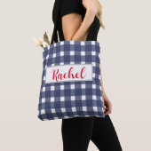 Blue White Gingham Personalisiert Tasche (Von Nahem)