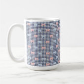 Blue White Gingham Pink Blue Coquette Bows Trendy  Kaffeetasse (Links)