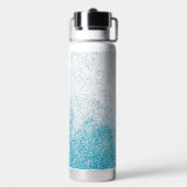 Blue & White Glitzer Ombre Trinkflasche (Hinten)