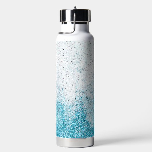 Blue & White Glitzer Ombre Trinkflasche (rechts)