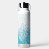 Blue & White Glitzer Ombre Trinkflasche (Vorderseite)