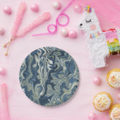 Blue White Gold Chic Swirl Moderne Hochzeit Pappteller (Party)